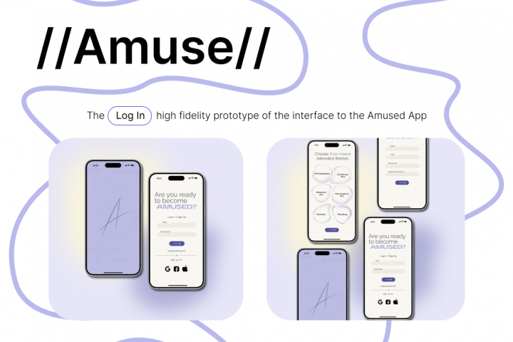 High fidelity prototype of the Log In page for the Museum App