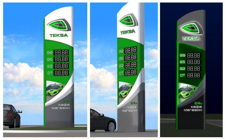 АЗС TEKSA. Информационная стела