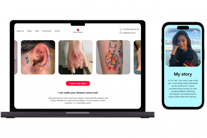 Сайт для тату мастера