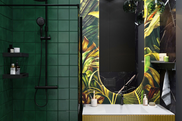 Санузел в тропическом стиле