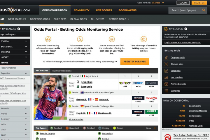Парсер коэффициентов с сайта oddsportal