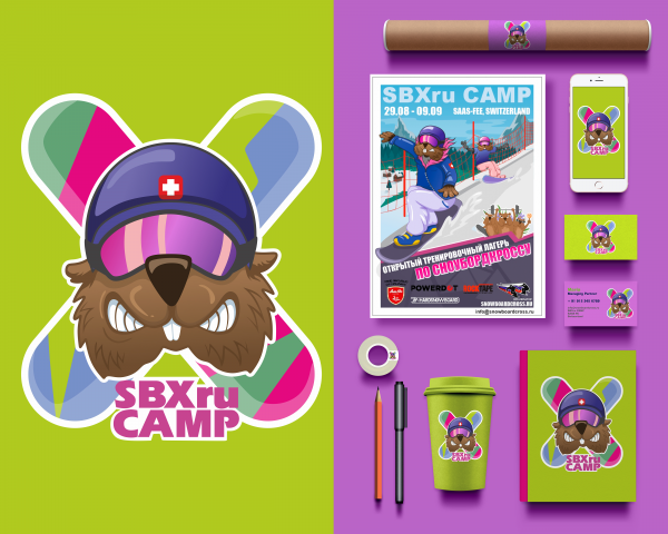 Логотип для лагеря по сноубордкроссу SBXru CAMP