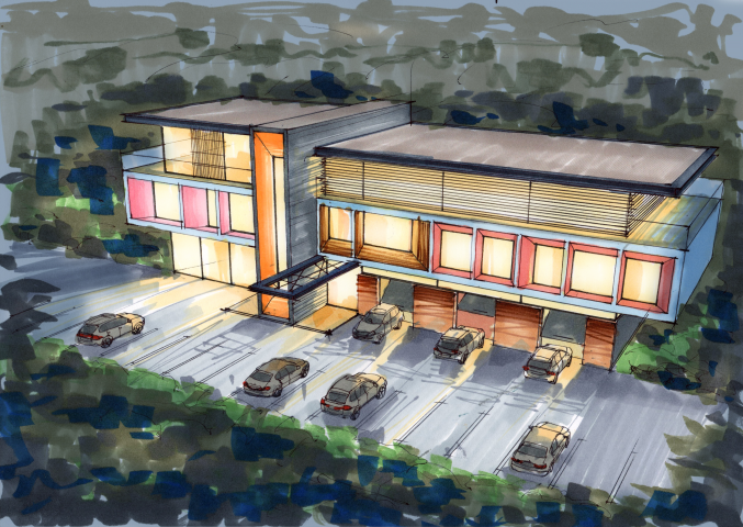 Скетч-идея многофункционального админ. здания