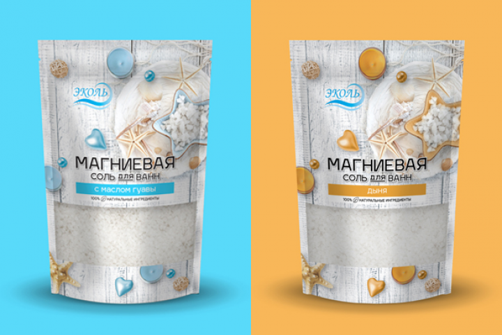 Дизайн упаковки соли для ванн ТМ Эколь