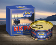 Дизайн упаковки икры без консервантов. Охотоморье.