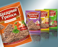 ТМ "Щедрые гренки" упаковка гренок