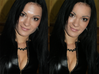 Ретушь фото девушки брюнетки