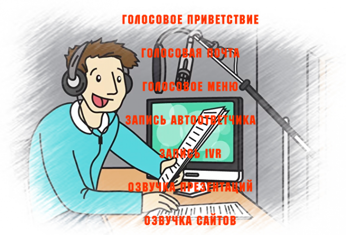 Озвучивание текста голосом.
