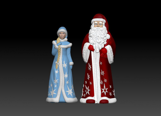 3D модель Деда Мороза  и для пресс форм и 3D принтера (STL STEP)