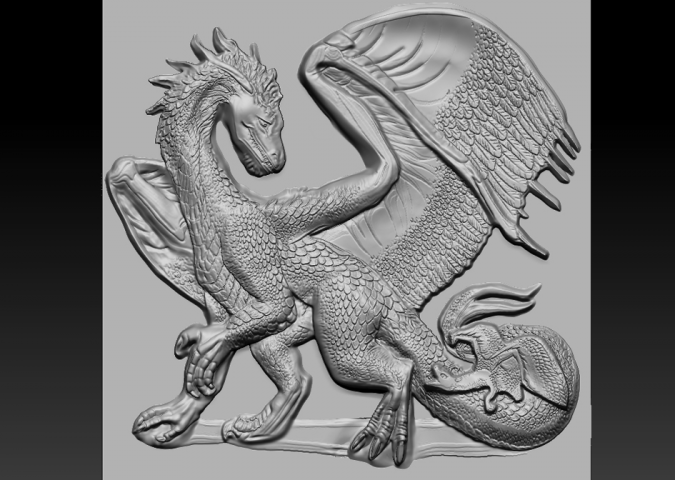 3D модель дракона для ЧПУ