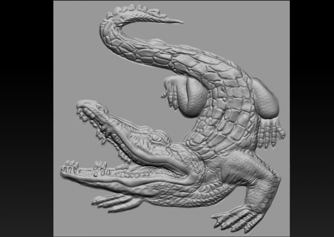 3D модель крокодила для ЧПУ