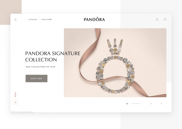 Сайт для ювелирной сети Pandora