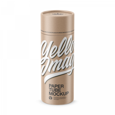 Kraft Tube Mockup - Front View (High-Angle Shot)