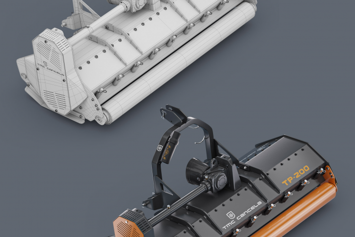 3д модель - с/х мульчер