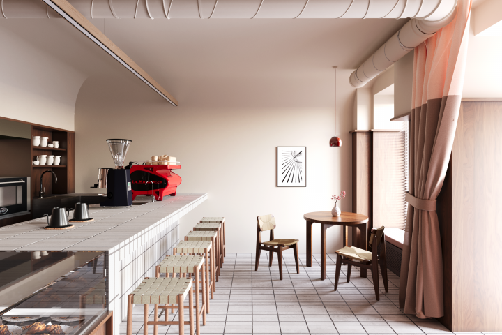 Интерьерная визуализация кофейни