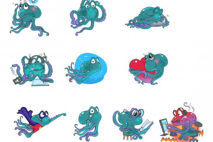 Стикерпак с фирменным маскотом