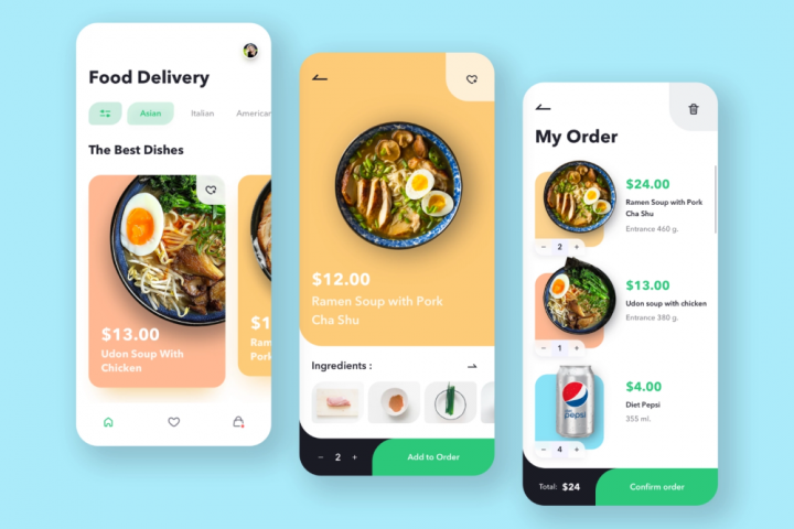 Мобильное приложение для доставки еды