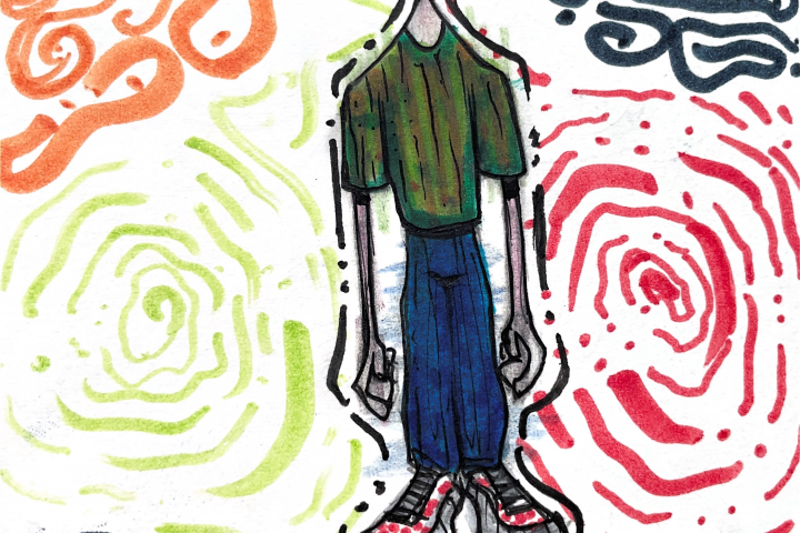 boy with cool haircut and background