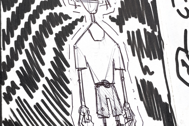 person in space