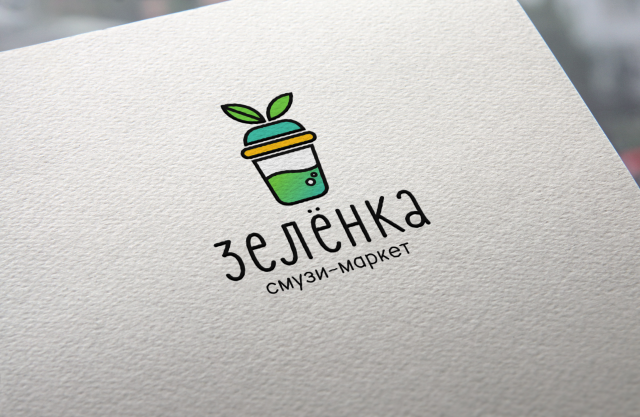 Логотип для Смузи-маркета "Зеленка" г. Ярославль