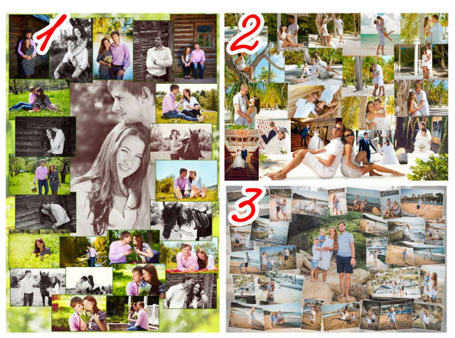 Коллажи семейные из большого количества фото