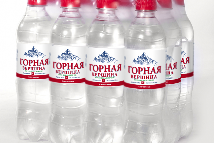 Этикетка минеральная вода "Горная вершина"