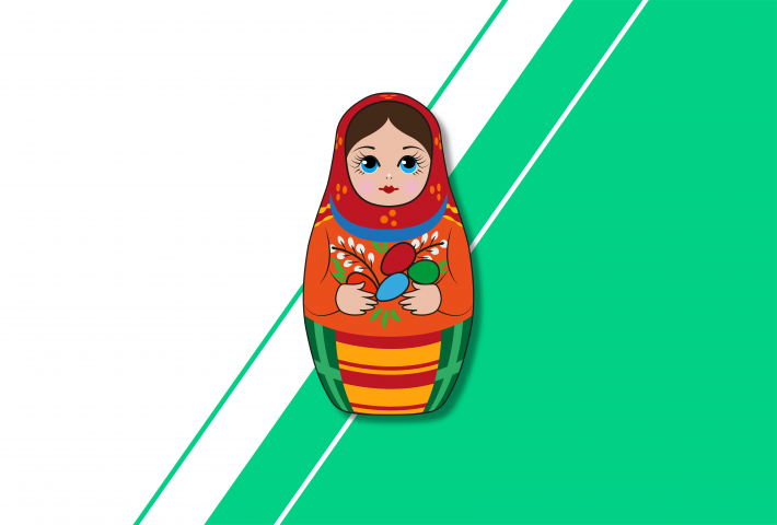 Векторная картинка "Русская матрешка"