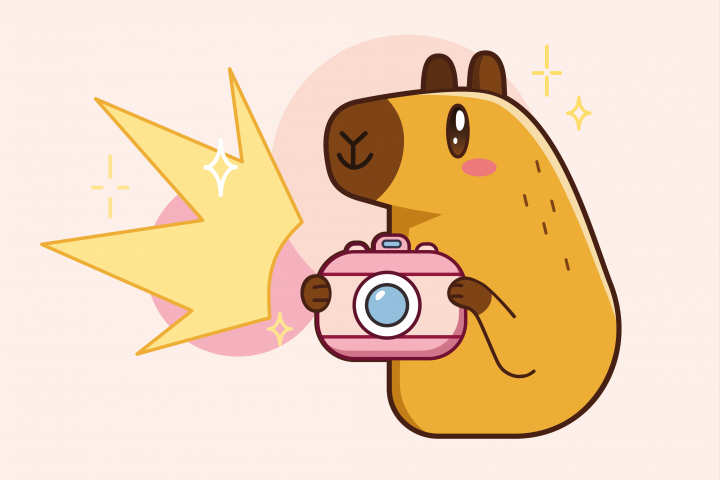 Милая капибара векторная иллюстрация