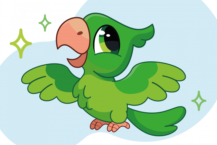 Зеленый попугай векторная иллюстрация