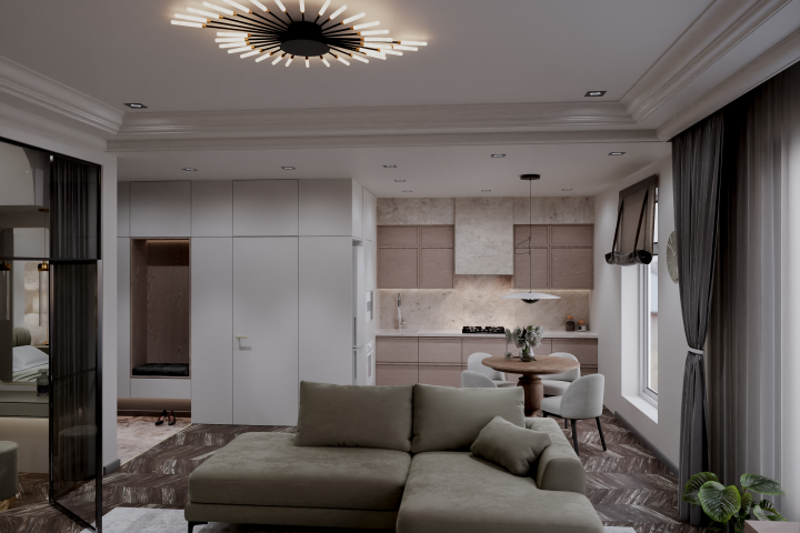 Интерьер квартиры  в современном европейском стиле.