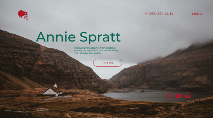 Дизайн Landing page для фотографа