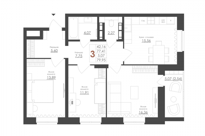 Планировка этажа ЖК