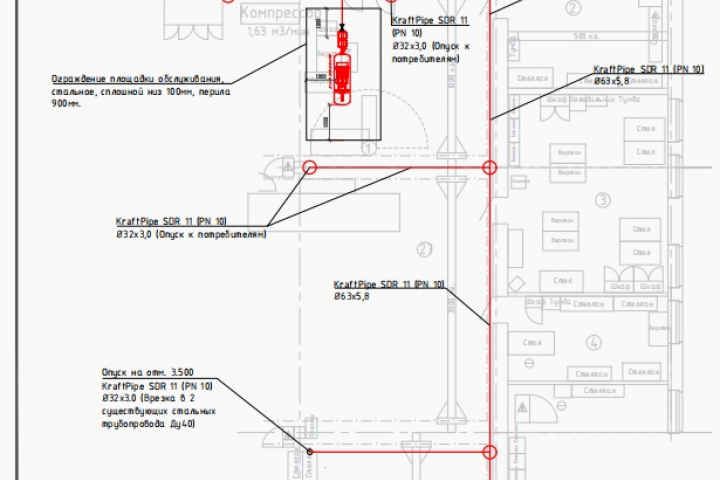 Разводка сжатого воздуха