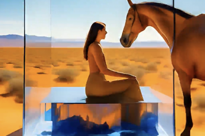 Генерирование видео «Девочка и куб»