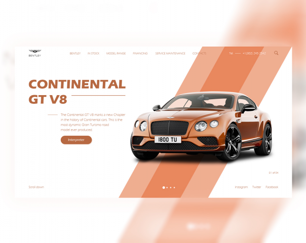 Дизайн первого экрана "Bentley"