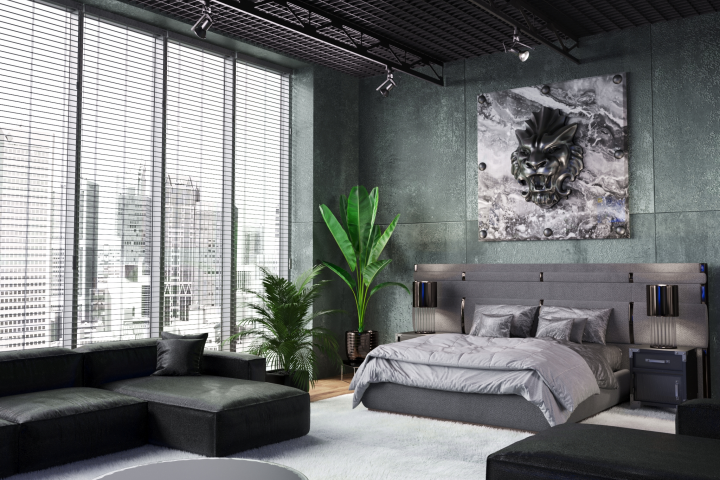 СПАЛЬНЯ В ЛОФТЕ