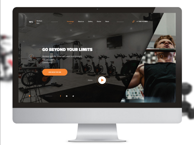 Landing Page тренажерного зала.