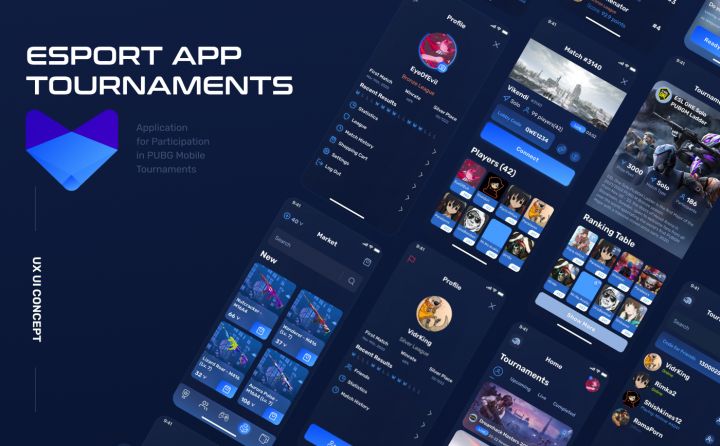 Дизайн приложения для турниров PUBG Mobile