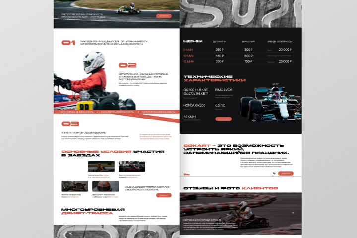 Landing page for Karting club