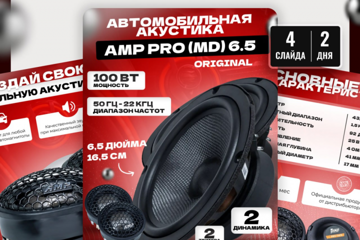 Инфографика для карточки товара Акустика автомобильная