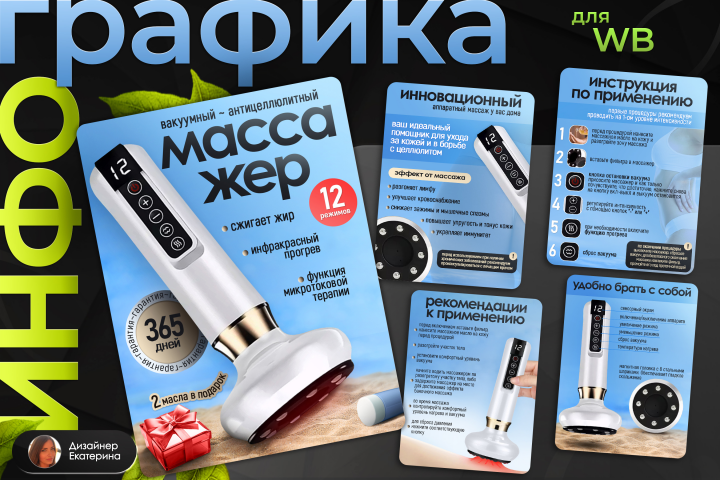 Инфографика для вайлдберриз | Массажер