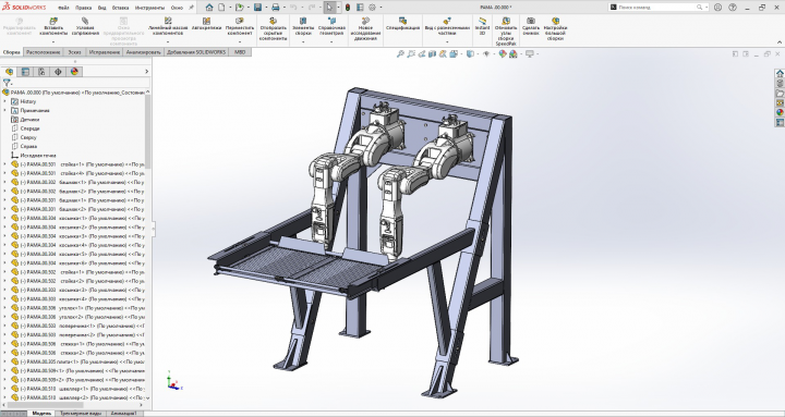 Манипуляторы на линии фасовки птицефабрики