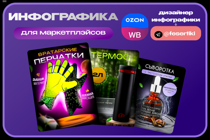 Инфографика/Дизайн карточек для WILDBERRIES • OZON