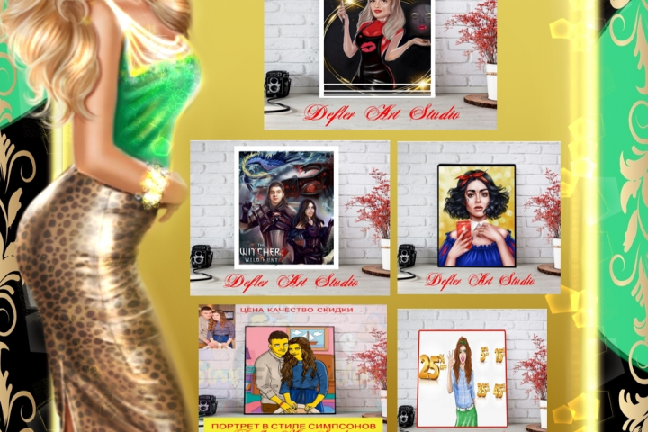 Портреты и шаржи по фото в различных стилях