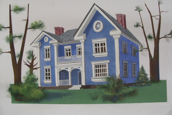 рисунок гуашью и тушью