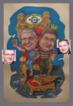Шарж на руководство (корпоратив). Бум. гуашь, темп.