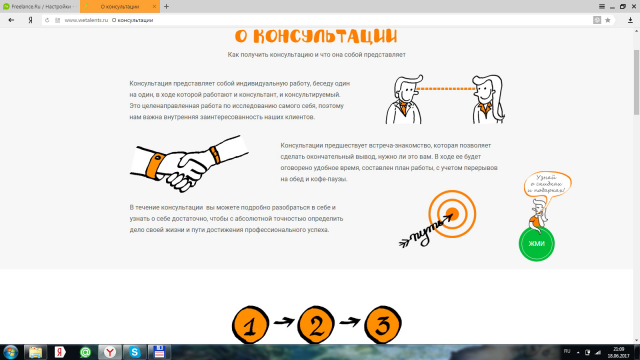 Текст наполнение сайта индивидуального консультанта