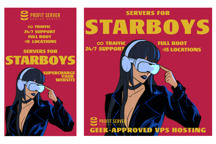 Веб-баннер для хостинг провайдера Profit Server