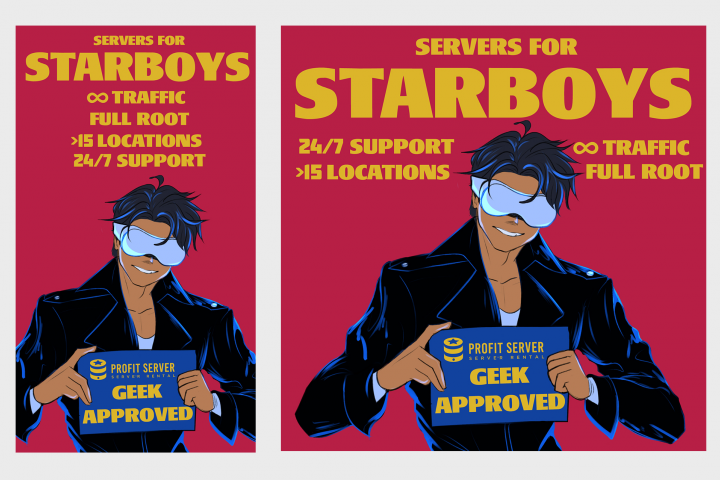 Веб-баннер для хостинг провайдера Profit Server