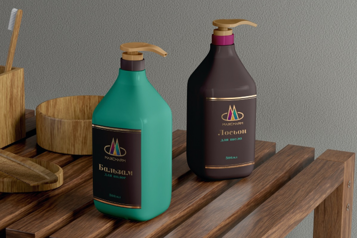 Логотип и этектка для MAXCHARM